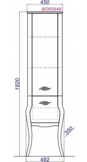 Пенал напольный Clarberg Borgia BOR0548BLK 48x182см чёрный/патина медь